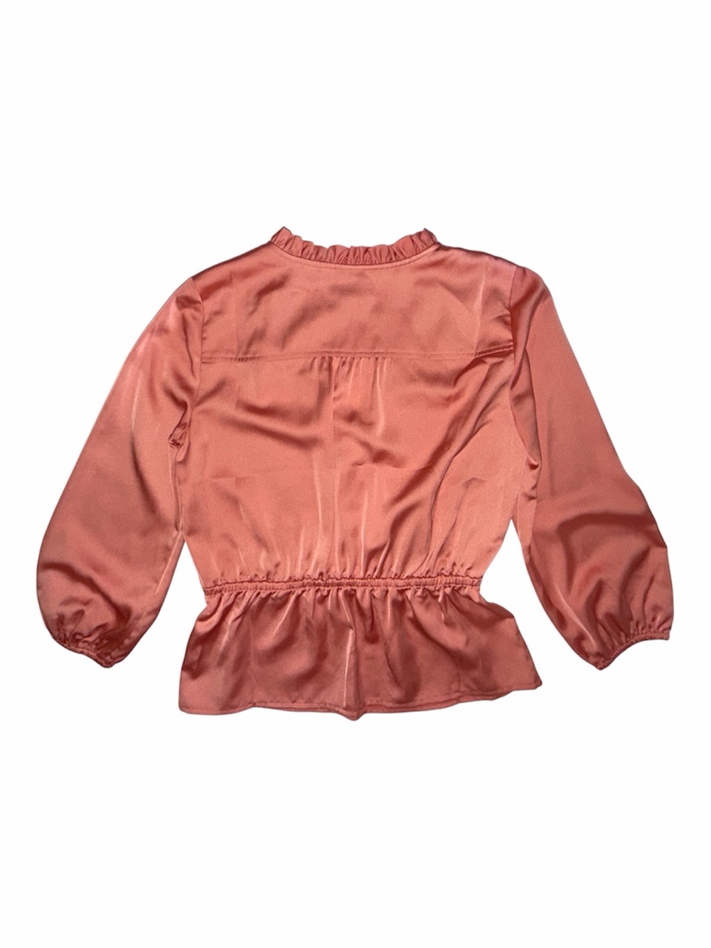 J.Crew Satin Peplum Blouse Bundle — Coral & Ivory, Size 0 (2 Items) - Picture 5 of 5